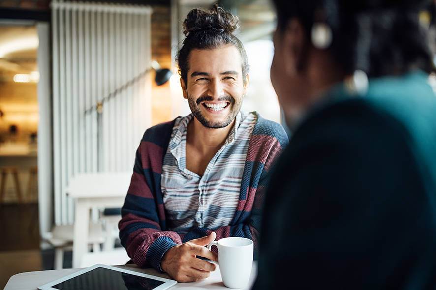 Man drinking coffee