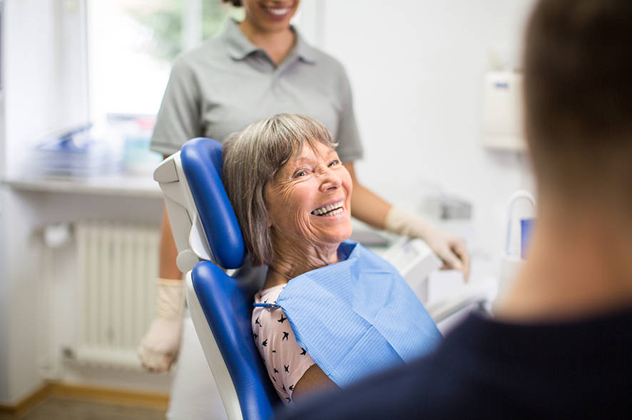 Older lady having a dental checkup