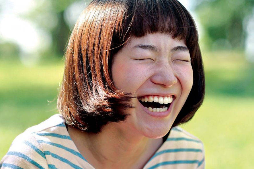 woman laughiing